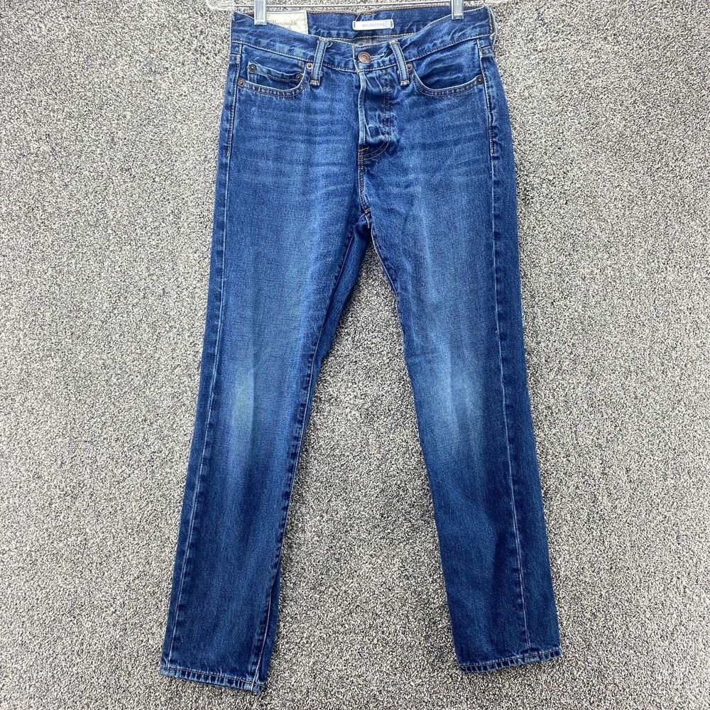 Abercrombie Fitch Jeans Mens‎ 26X30 Dark Blue Denim Pants Button Fly Skinny Y2K